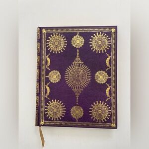 Peter pauper press gold purple print blank notebook nwot